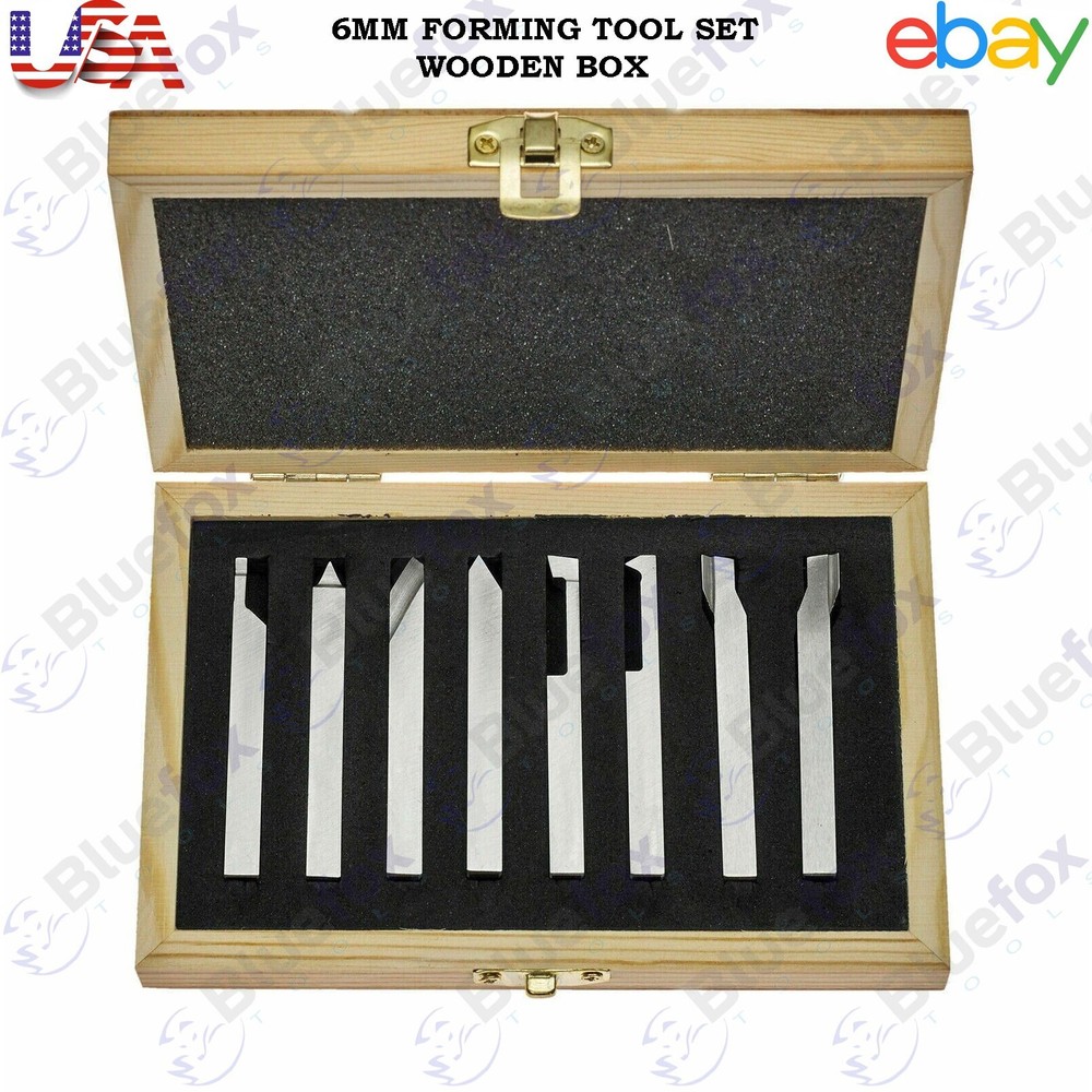 6mm Shank 8pcs/set Solid HSS Tool Bits Offset Cranked Turning Formed Tools WBX