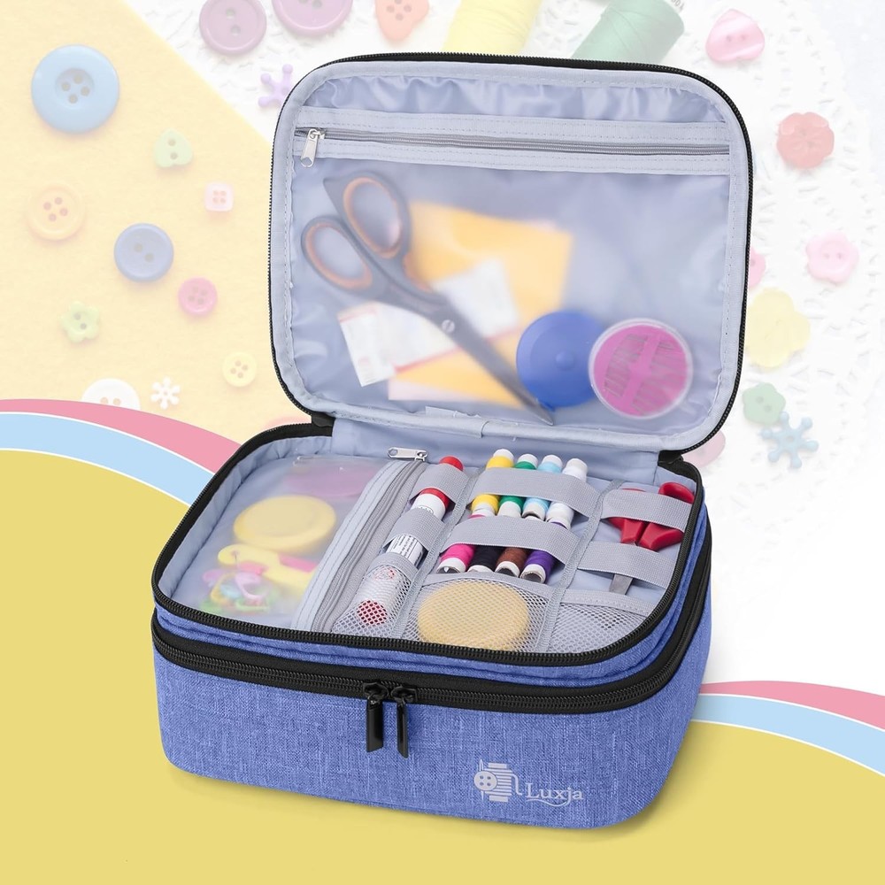 Compact Sewing Tool Organizer Bag with Removable Dividers for Easy Access