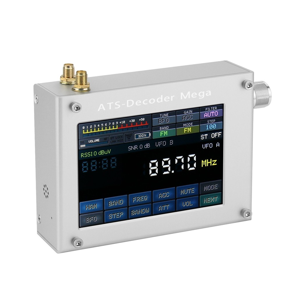 ATS-Decoder Mega SDR Radio AM FM DIGI Receiver Upgraded w/4"Color Screen HAMGEEK