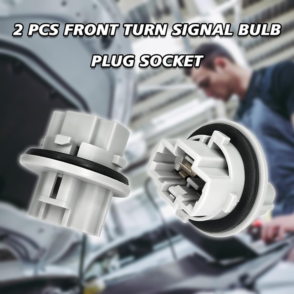 2PCS Turn Signal Bulb Socket, Front Turn Signal Blinker Light Bulb Plug Socket R