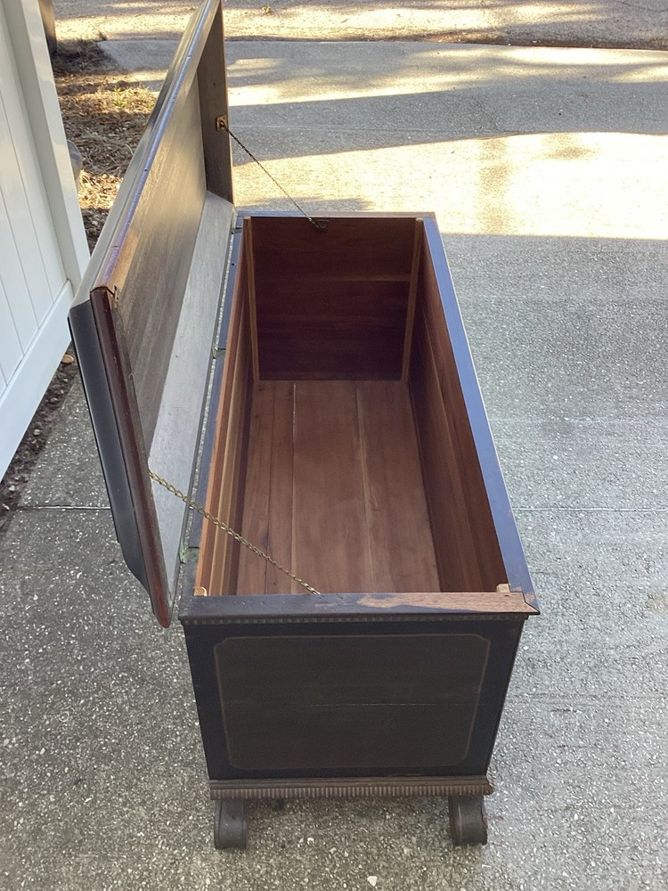 Antique Hand painted Cedar Blanket Chest