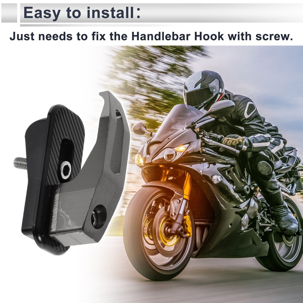 Allu Alloy Motorcycle Hook for Minio Rectangular With Titanium Shade Hole