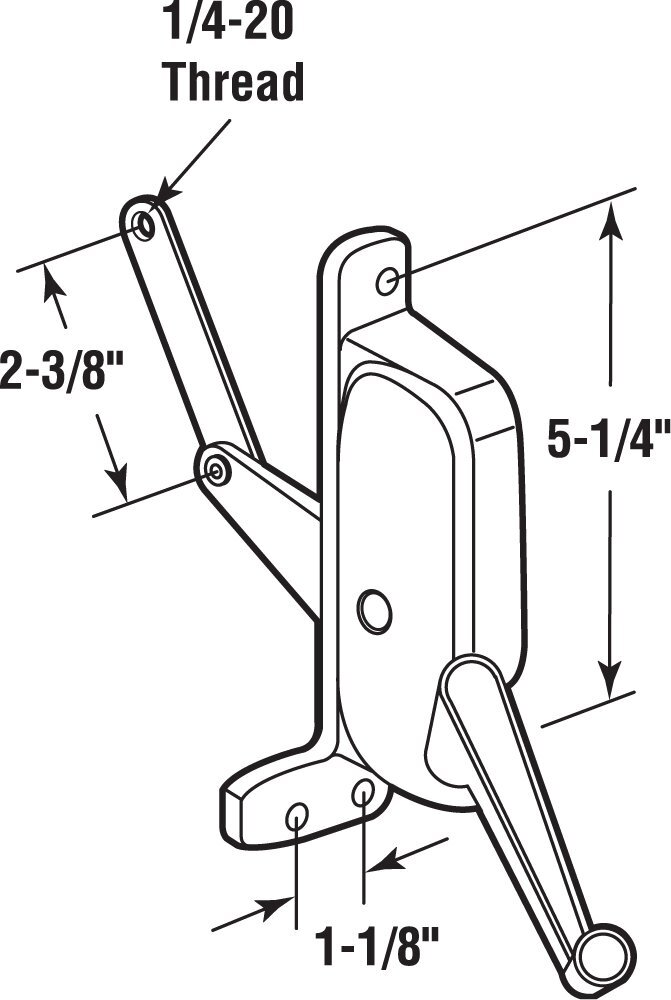 H 3668 23/8 In. Righthand Awning Window Operator single Pack