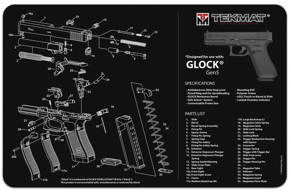 TekMat Handgun Cleaning Mat Glock Gen 5