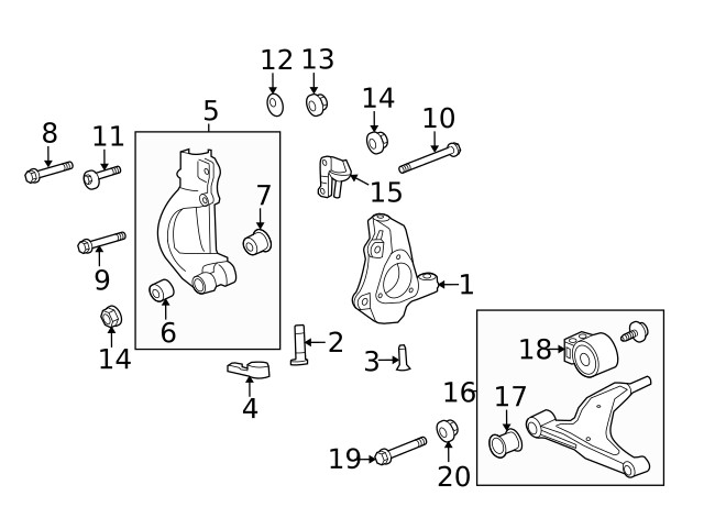 Genuine GM Driver Side Steering Knuckle 20998090