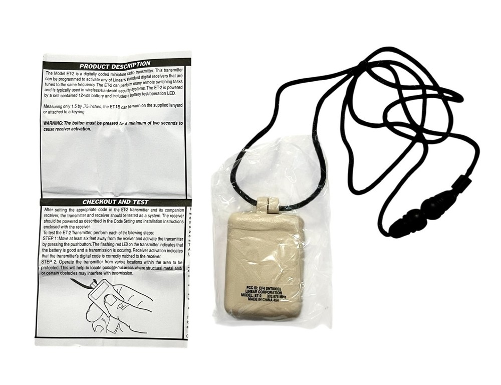 Linear ET-2 Wireless Miniature Pendant Transmitter Beige