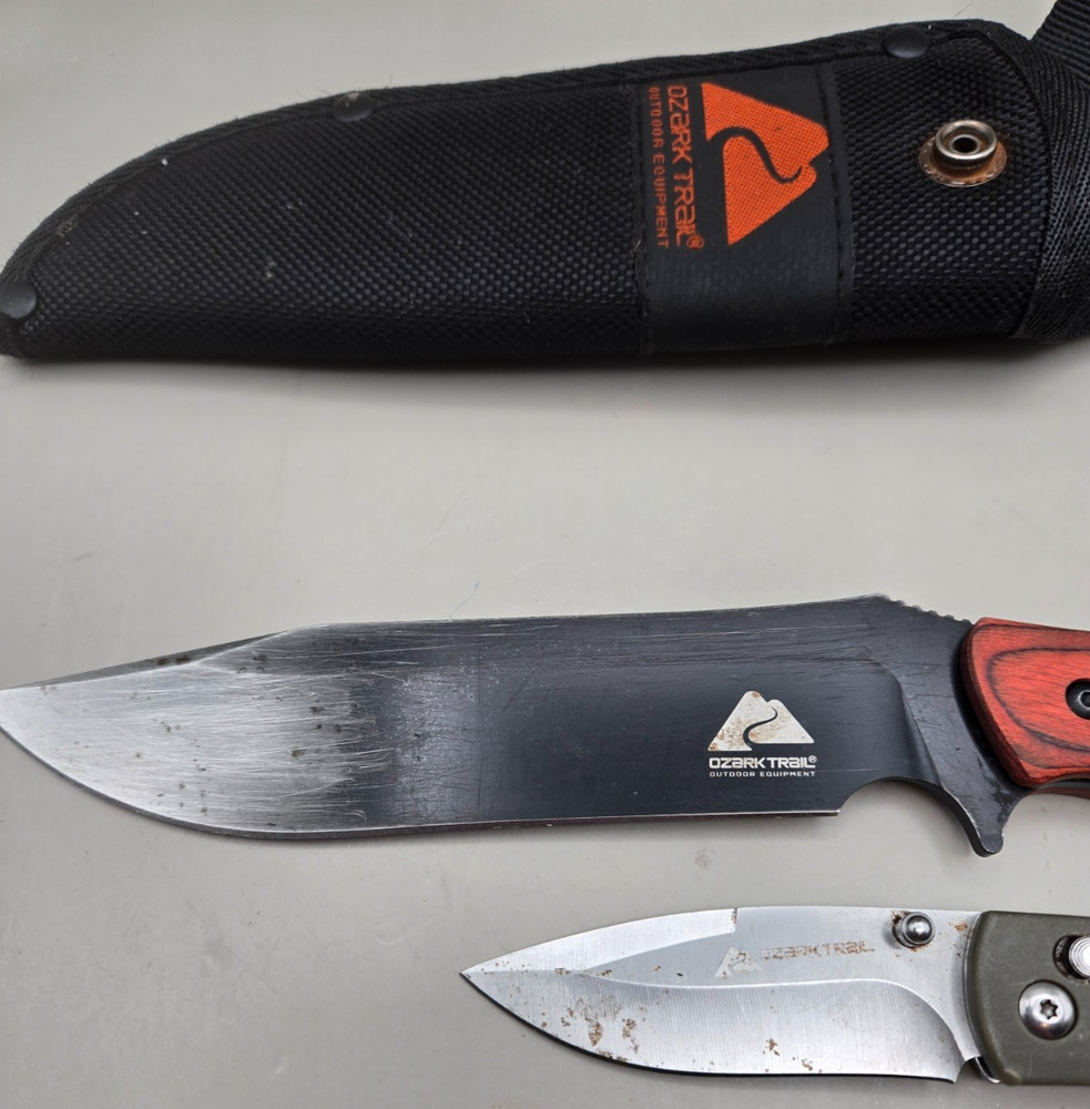 Ozark Trail Fixed Knife With Sheath and Pocket Folding Knife