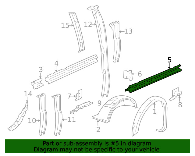 Genuine GM Driver Side Body Side Outer Panel Reinforcement 15705711