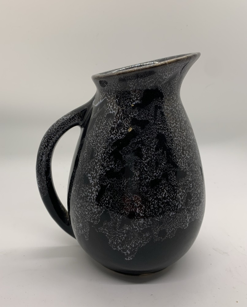 MCM Water Pitcher Dripware Black With White, Marked USA 9020