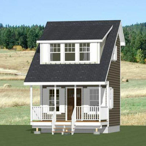 14x14 Tiny House -- 399 sq ft -- PDF FloorPlan -- Model 1B