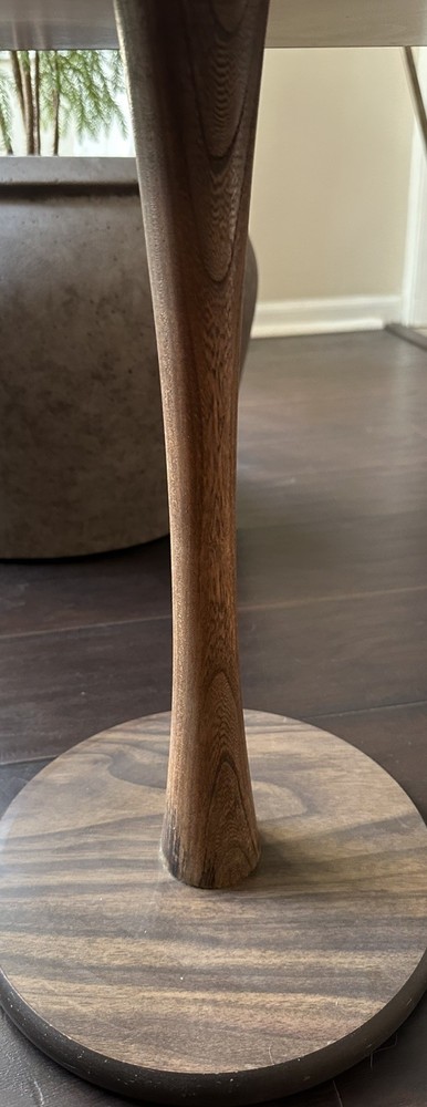Mid-Century Atomic Walnut Tulip Side Table HTF