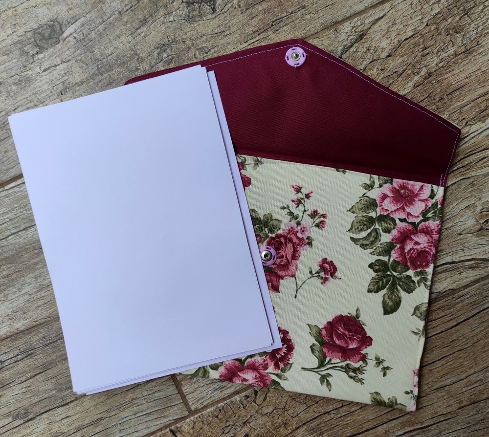 Romantic Floral Textile File PocketA4 size Fabric Document Bag Office Envelope