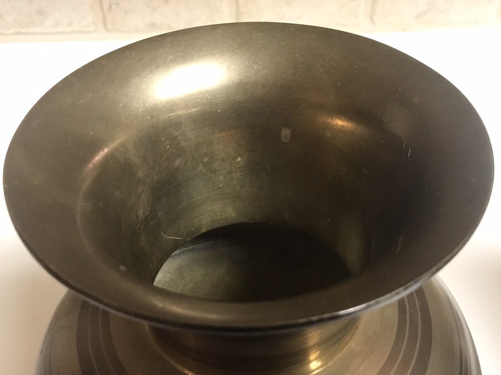 Brass Etched Elephant Vase