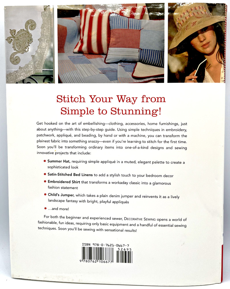 DECORATIVE SEWING HARDBACK BOOK by Sarah Beaman Great Designs & Patterns