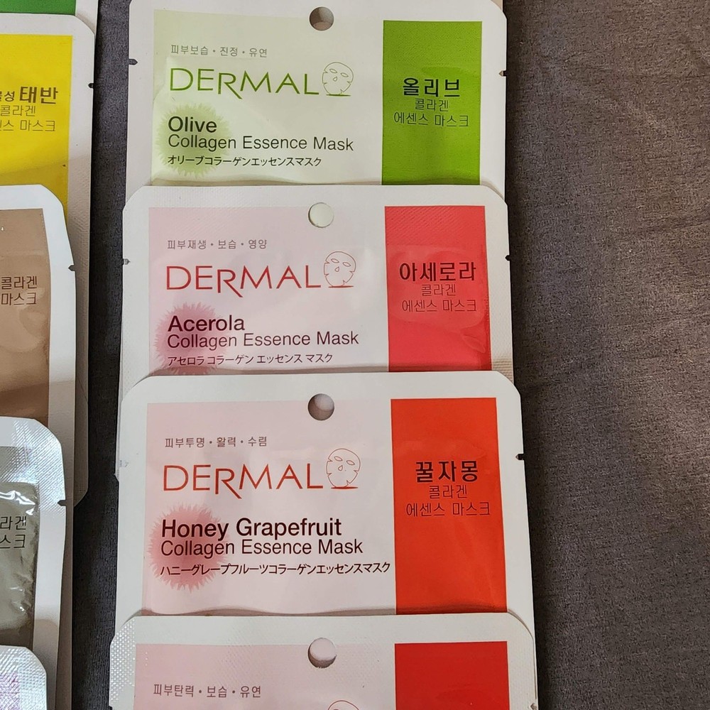 DERMAL Collagen Essence Mask, 15 sheets, Mixed scents