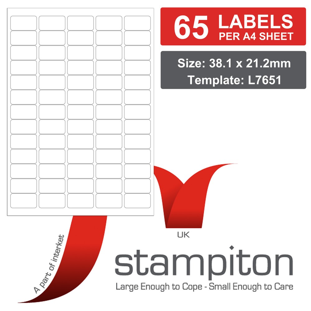 Stampiton Address Labels 500 A4 sheets 65 per sheet