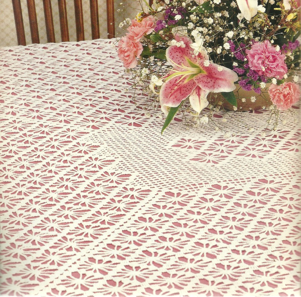 Spiderweb Tablecloth Crochet Pattern INSTRUCTIONS removed from a magazine