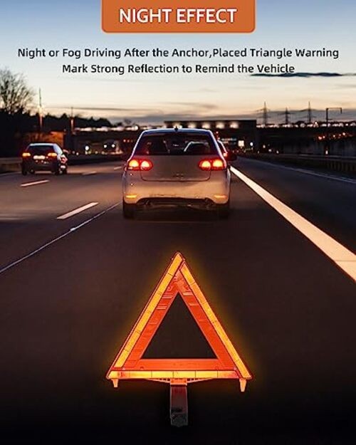 Safety Triangles DOT Approved, 3 Pack Foldable Warning Reflective 17inch
