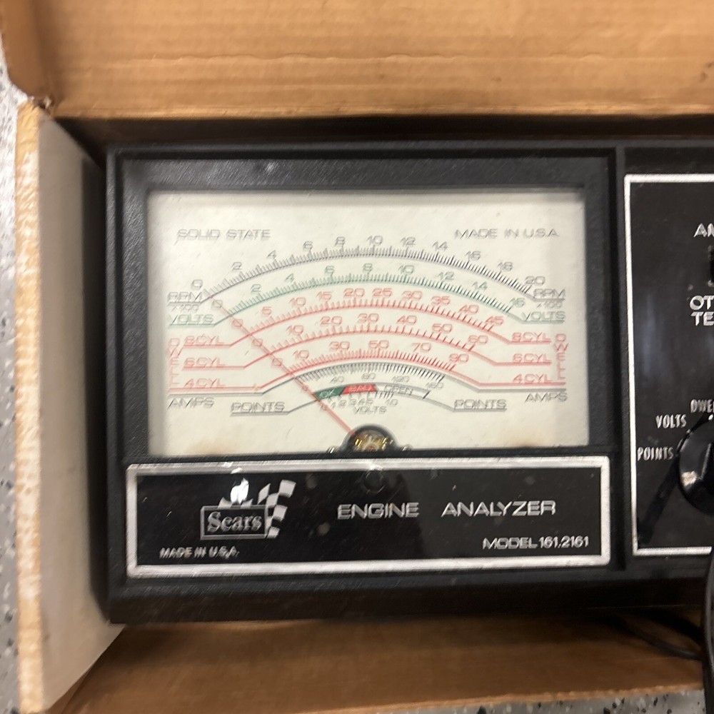 VINTAGE SEARS ENGINE ANALYZER 28-2161 for 12 Volt Ignition Systems USED