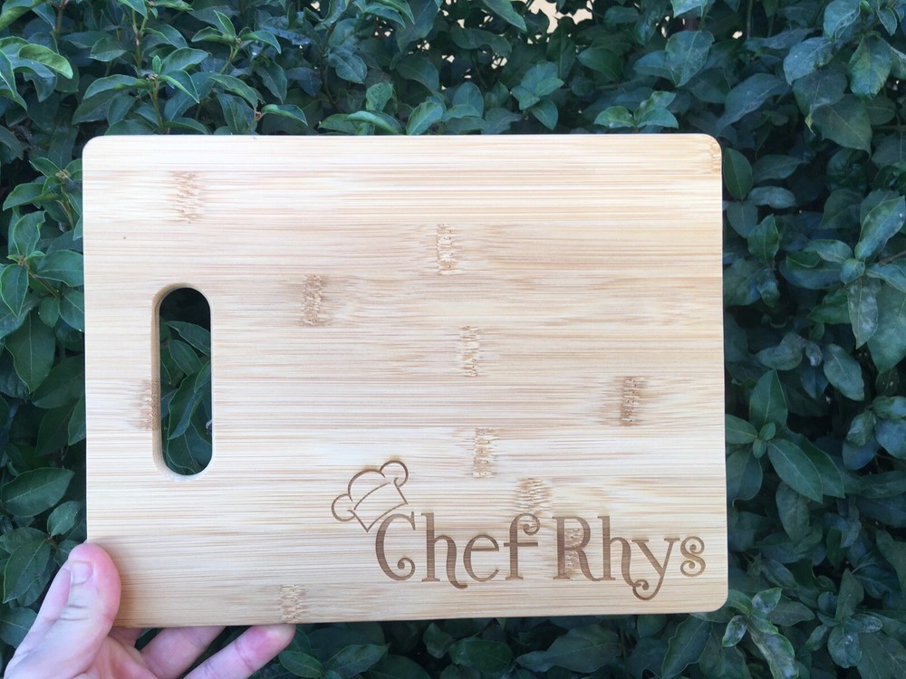 Personalized Chef Bamboo 8.5”x11” Cutting Board