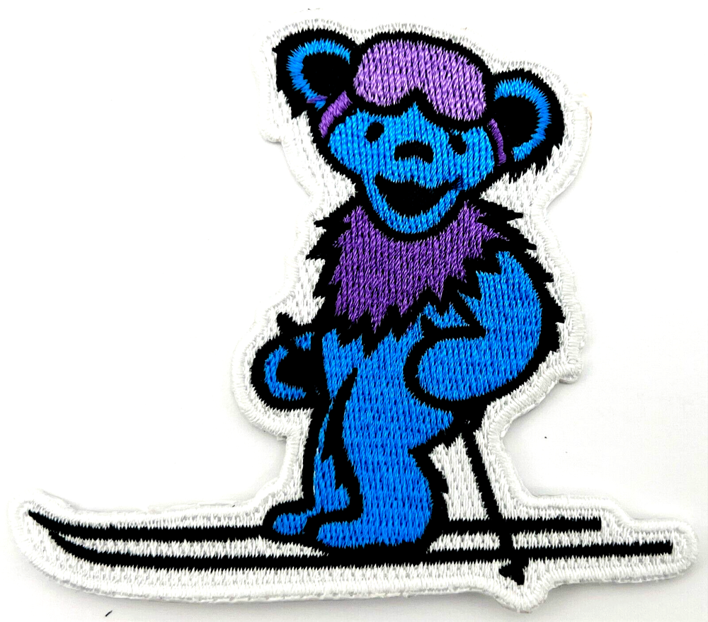 Grateful Dead Skiing Bear Embroidered Rock Iron On Patch
