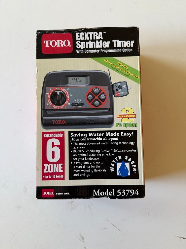 Toro Model 53794 ECXTRA 6 Zone Computer Programmable Sprinkler Timer