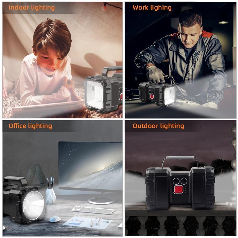 Portable Ultra-Bright LED Searchlight Handheld Spotlight Rechargeable Flashlight