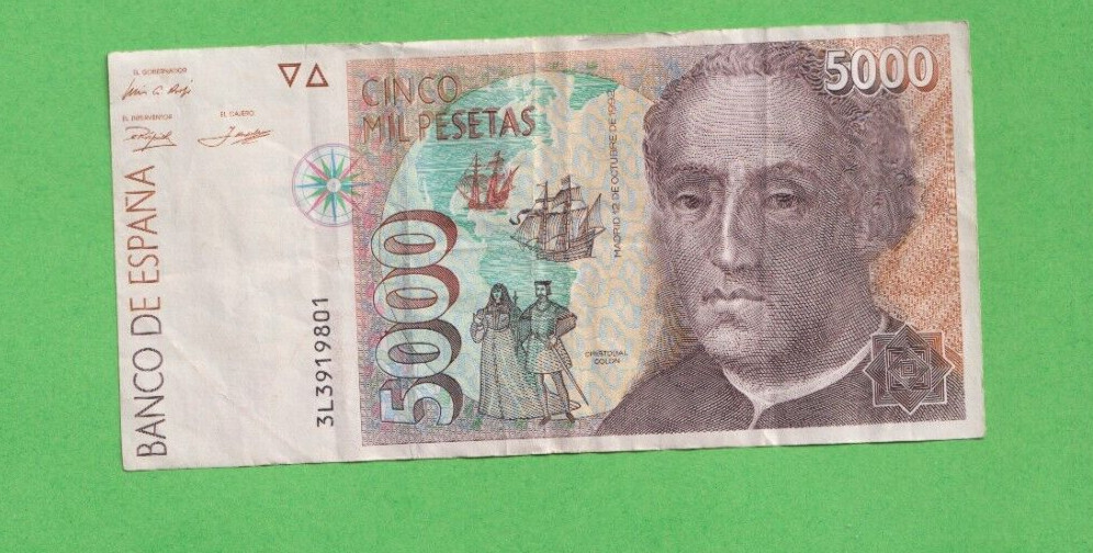Spain  - 1992 - 5000 Pesetas Banknote - from circulation
