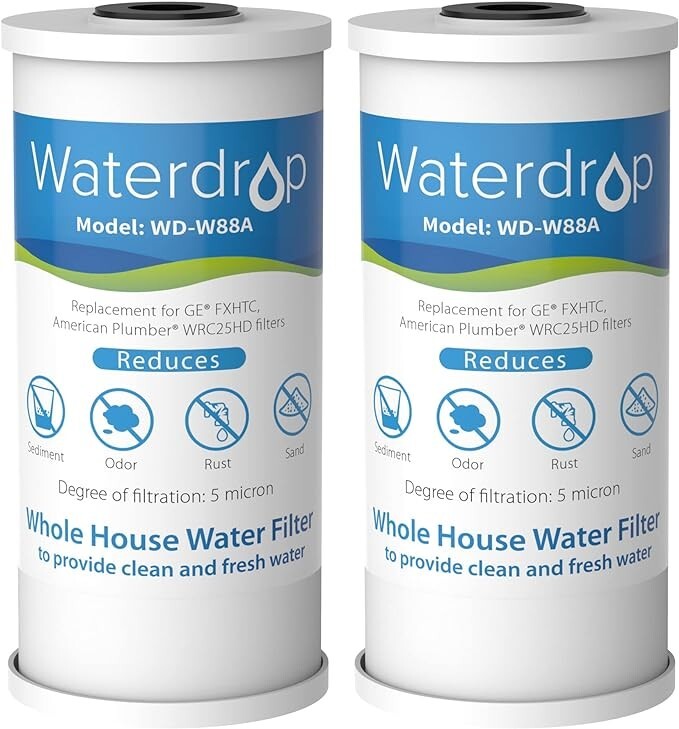 Waterdrop FXHTC Whole House Carbon Water Filter, Replacement for GE® FXHTC, (2)