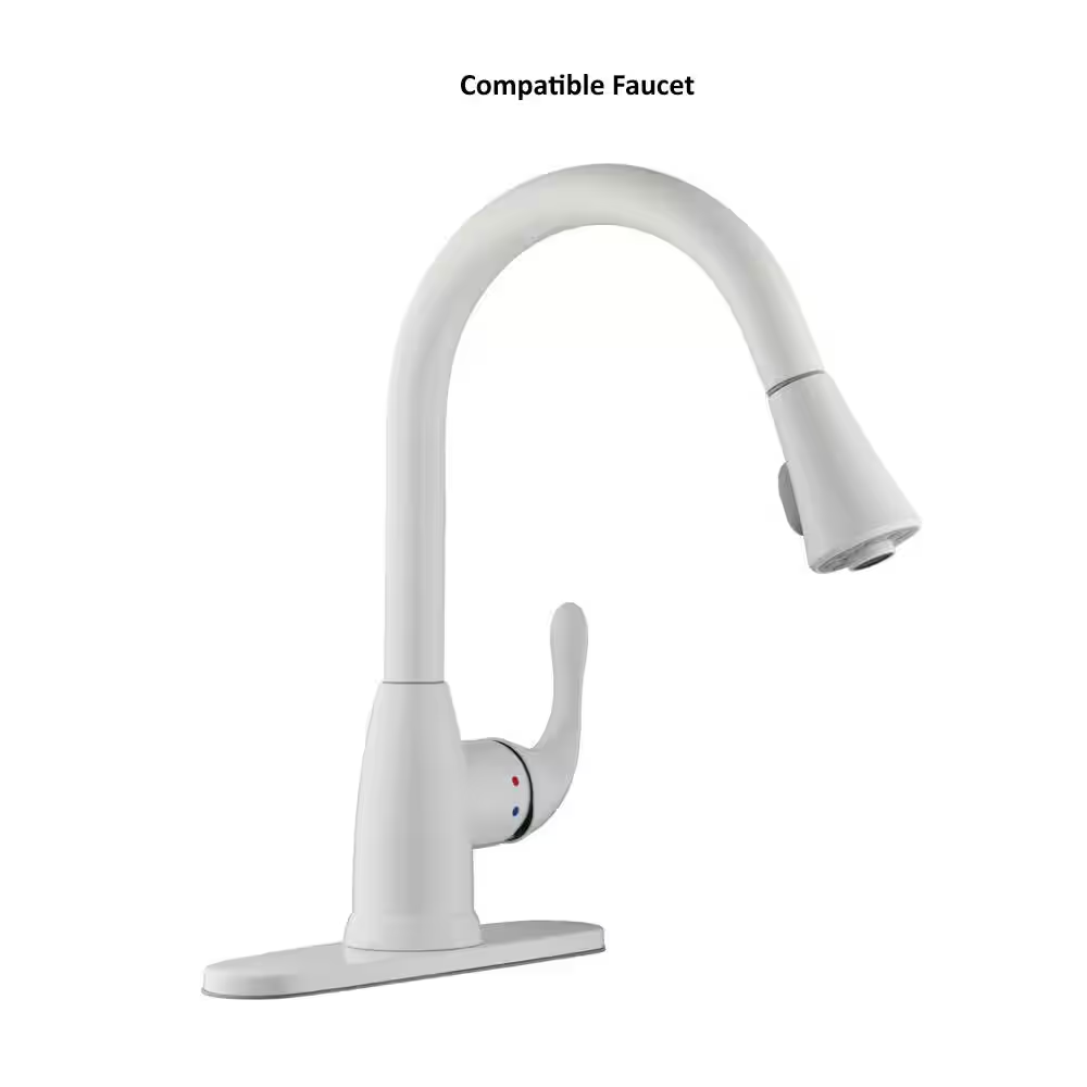 Glacier Bay Kitchen Faucet Spray Head Pull-Down Sprayer Single-Handle in White