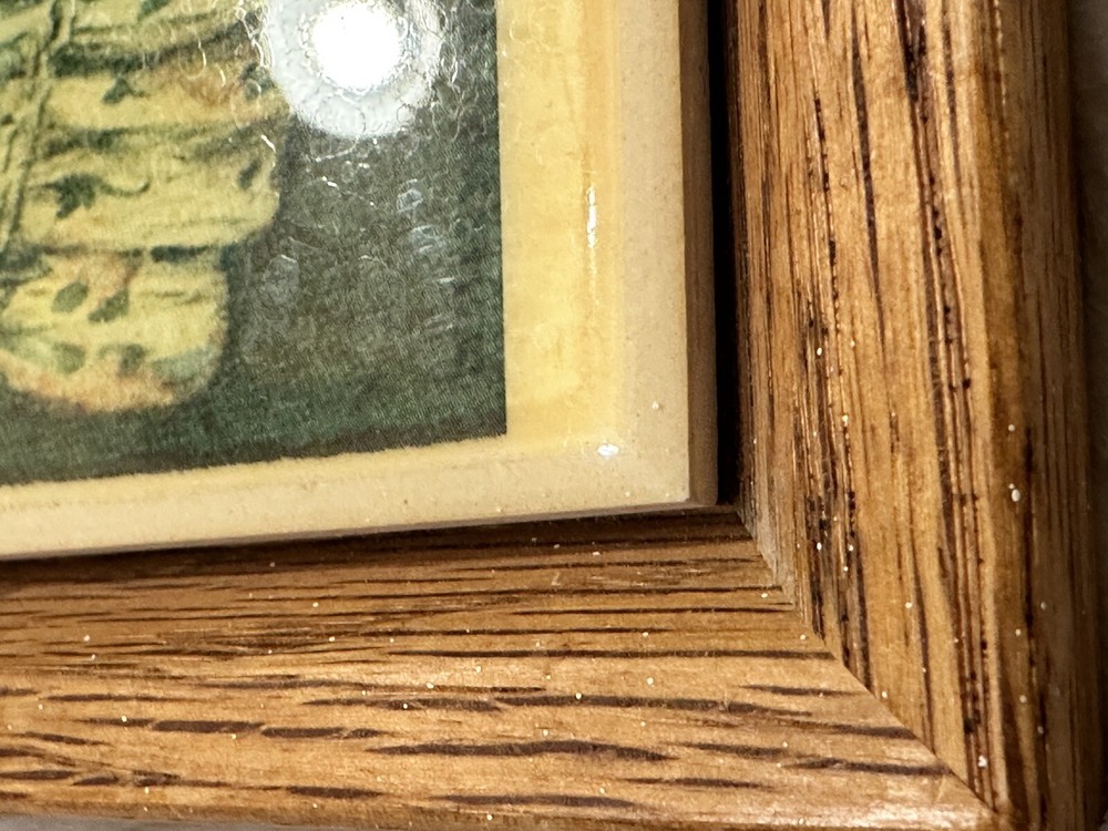 Framed Ceramic Tile Reading Hour 1920s Good Housekeeping Image