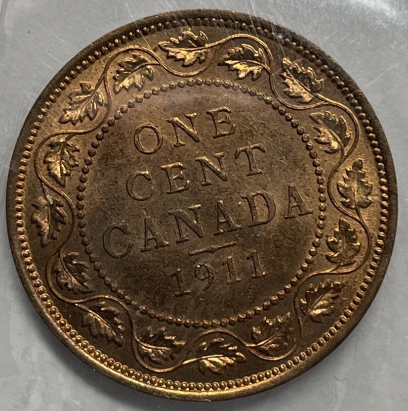 1911 Canada Large Cent ICCS Certified MS-63. C-2123