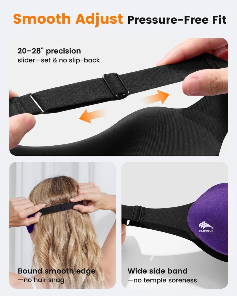 Sleep Masks for Side Sleeper Women Men 3 Pack: Patented Light Blocking
