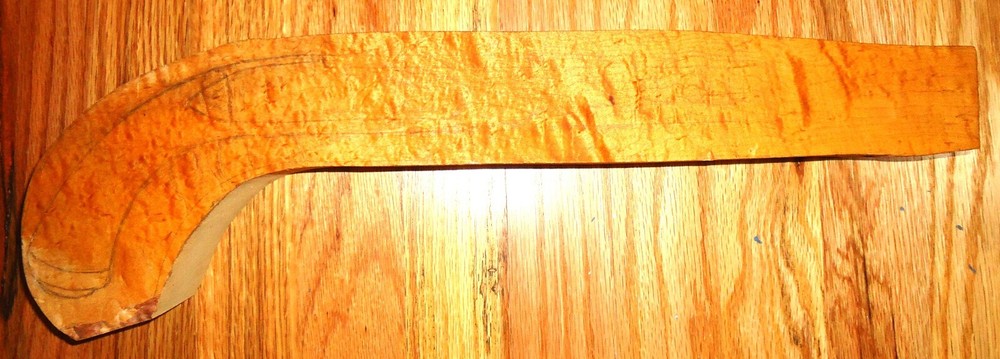 Pistol Stock Blank, Muzzleloader, Curly Maple, 18" x 2 1/4"