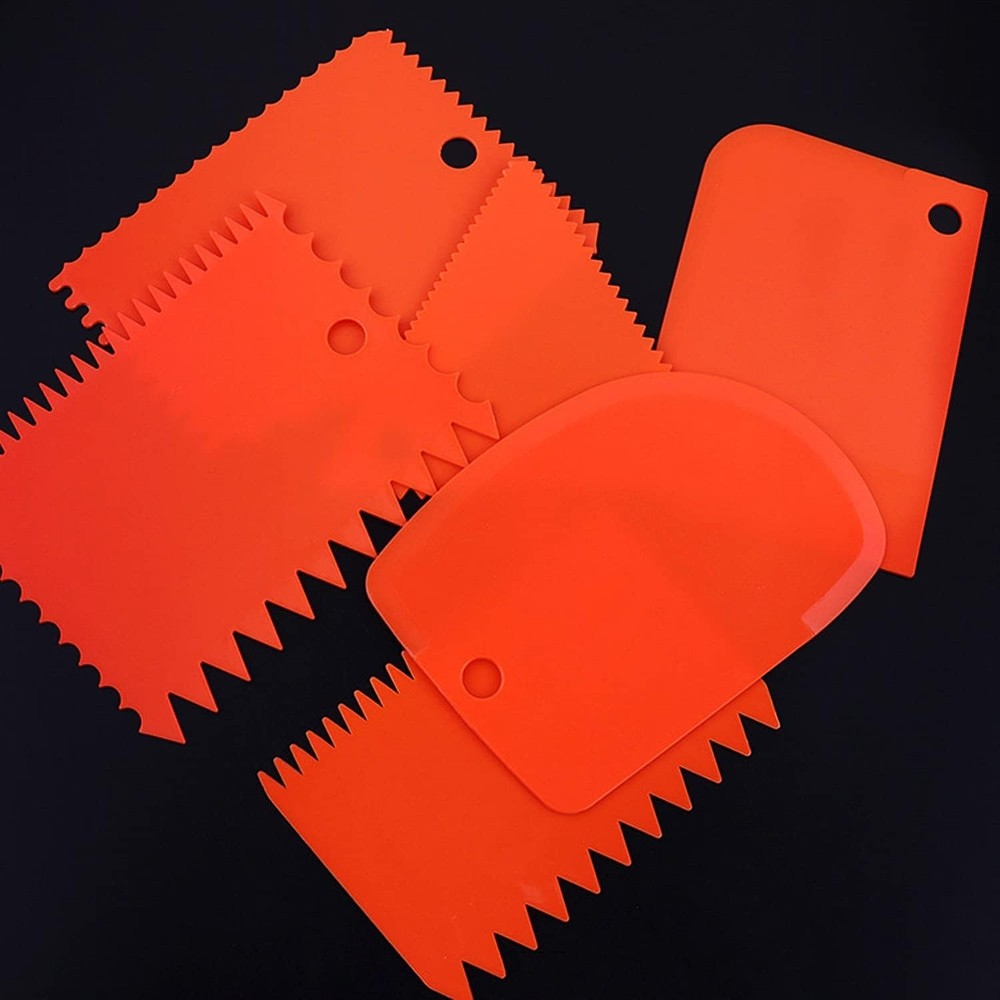 LRONG 6PCS Pottery Tools Plastic Clay Scraper Set Scraping Handle Carved Soft...