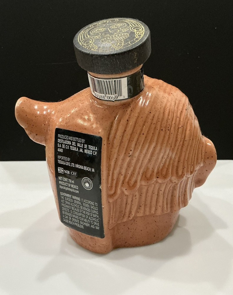 APOCALYPTO TEQUILA HALF MAN HALF JAGUAR HEAD SHAPED EMPTY DECANTER BOTTLE