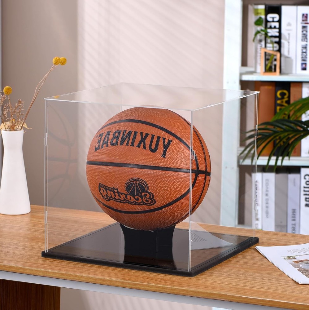 Clear Acrylic Display Case UV Protected Basketball Holder,