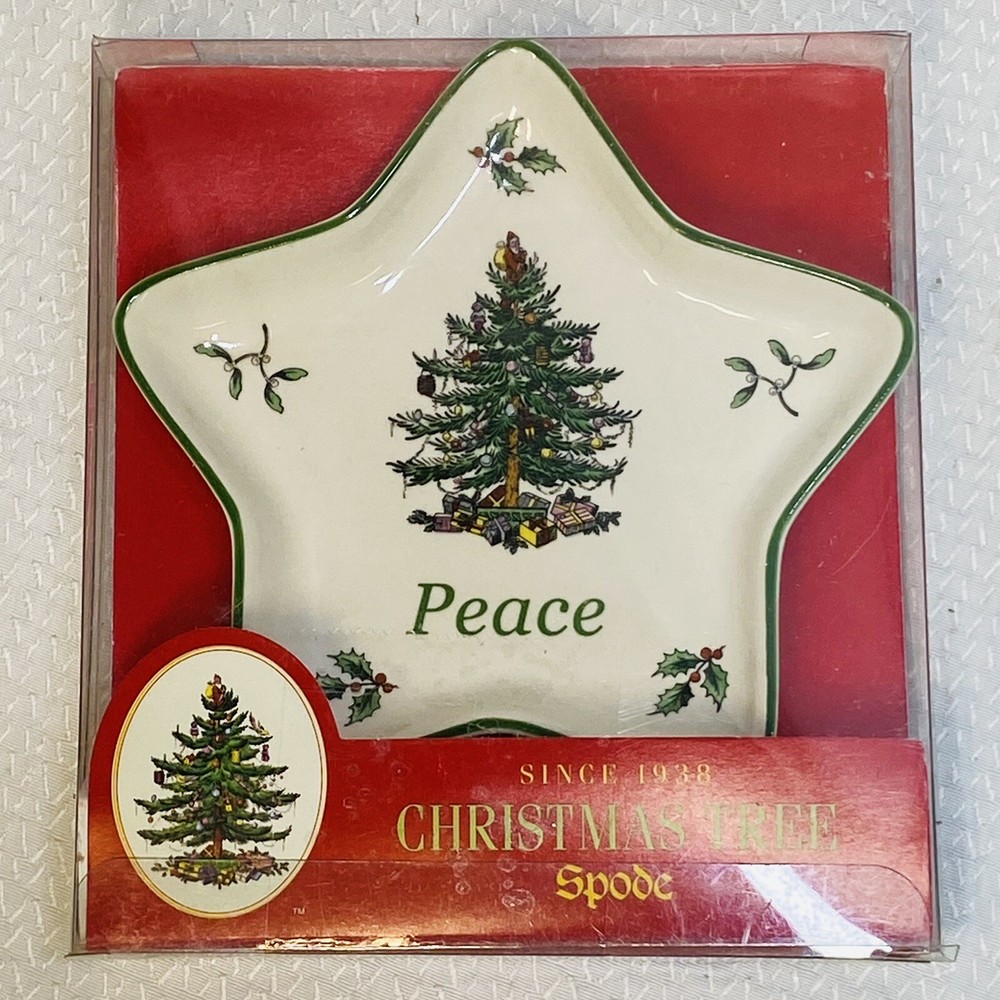 Spode Small 5" Star Shape Christmas Tree Dish Peace Santa original packaging