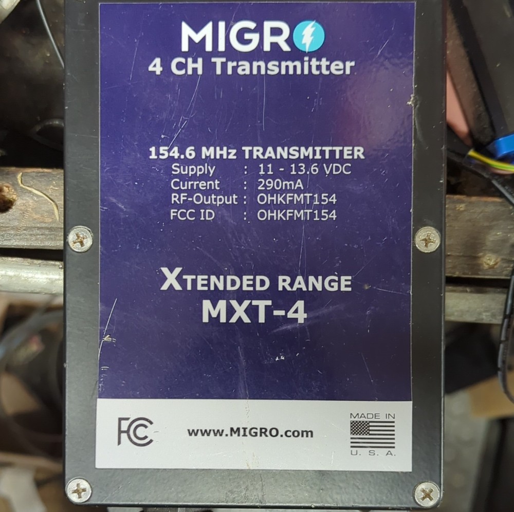 Extended range transmitter, Migro MXT-4 154.6 MHz for remote control operation