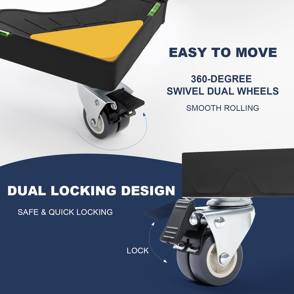 Mobile Roller with Locking Wheels, Adjustable Dolly for Washer, Fridge, Dryer
