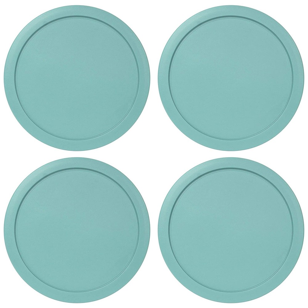 Replacement Lid for Pyrex 1-CUP Storage Cover 4" Bowl 7202-PC Turquoise (4 pcs)