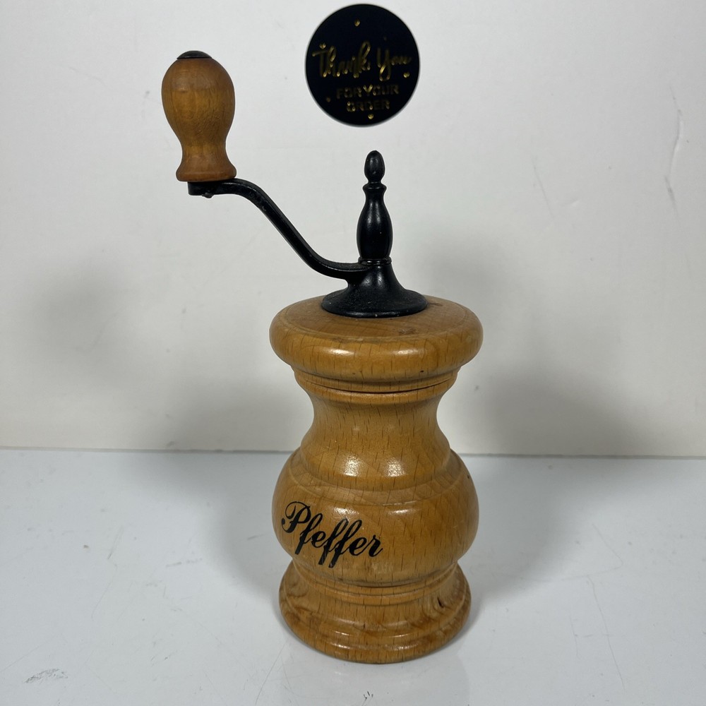 Pepper Mill Spice Mill  Wood  Pfeffer Engraved German