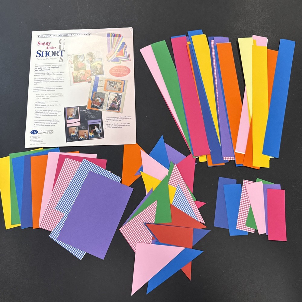 Creative Memories Die Cuts/ Short Cut Packs. Borders Template, Page Pattern Book