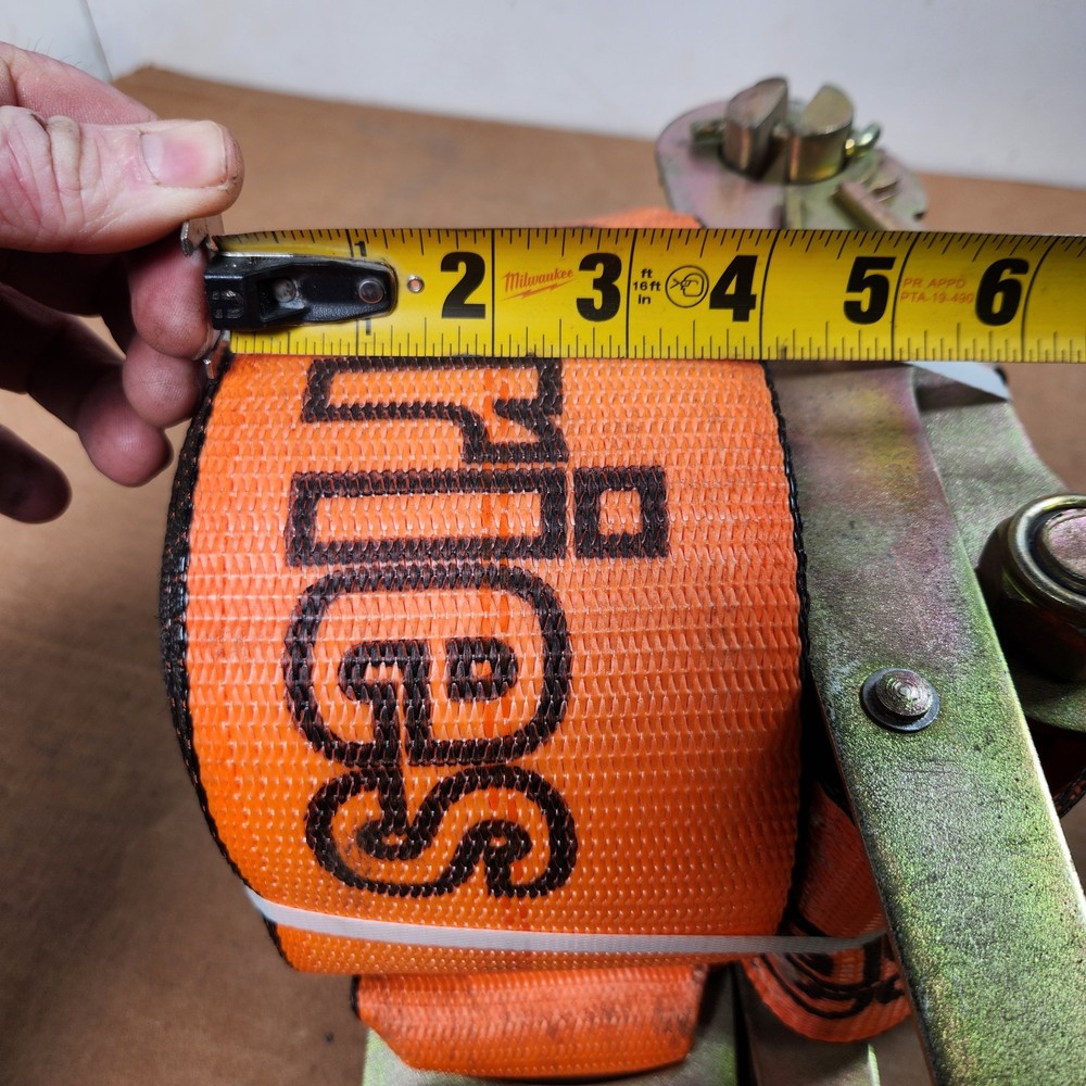 Vulcan Pro Series 4 Inch Flat Hook Ratchet Strap 5400 Lb