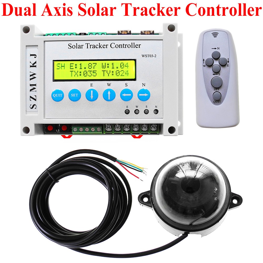 Solar Panel Tracker Controller + Wind Sensor for Single/Dual Axis Solar Tracking
