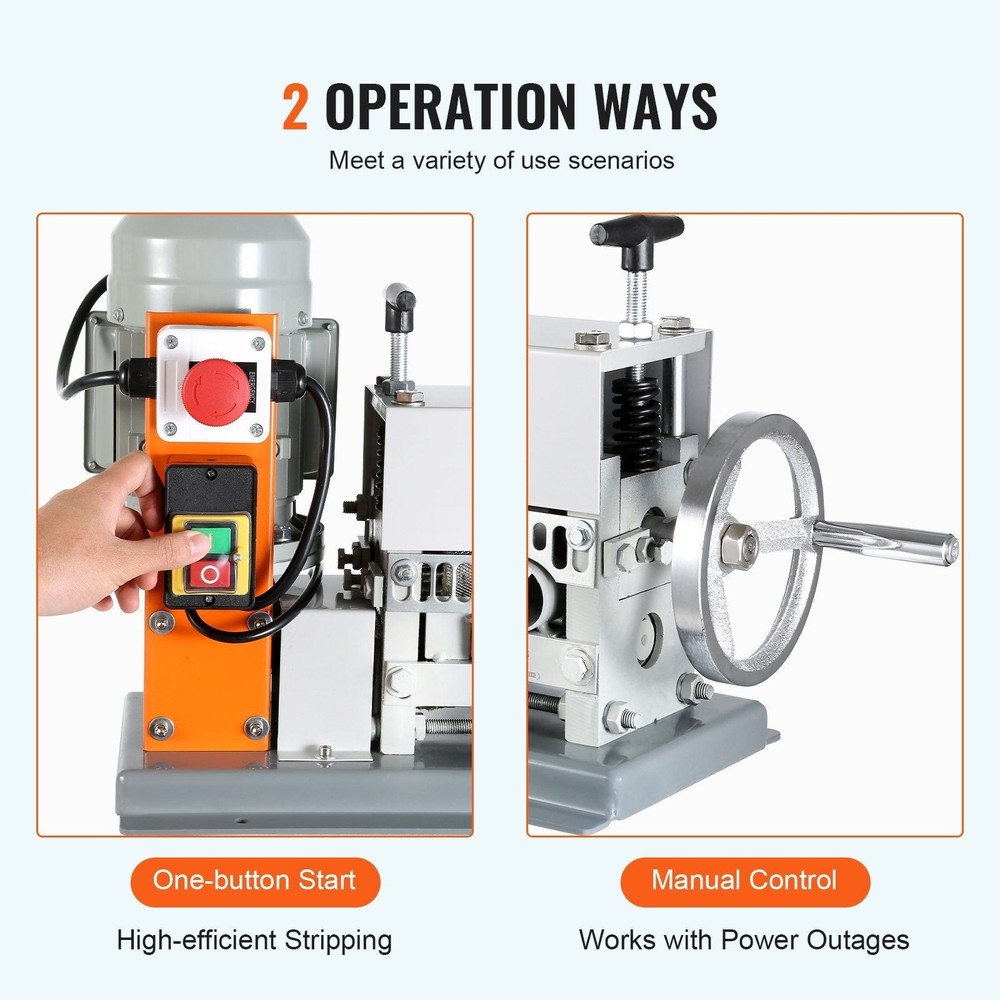 Electric Cable Stripping Tool, 0.06''-1.57'' Motorized Wire Stripper, 370 W, 88