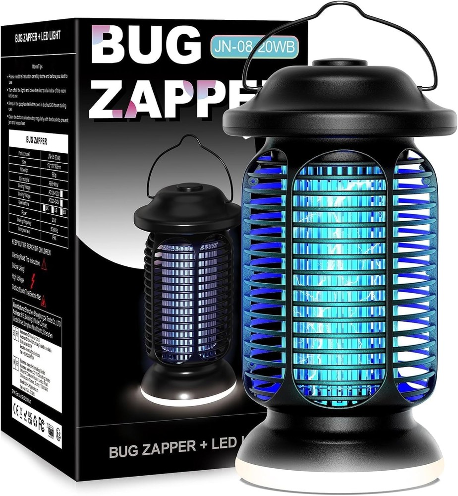 Waterproof Outdoor Bug Zapper 18W with 2W LED Light 4000V 1/2 Acre Coverage