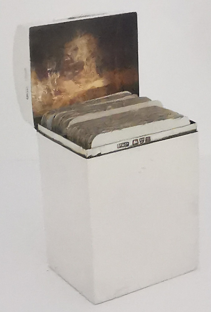 Fine Antique Solid Silver Playing Cards Box - Chester 1908
