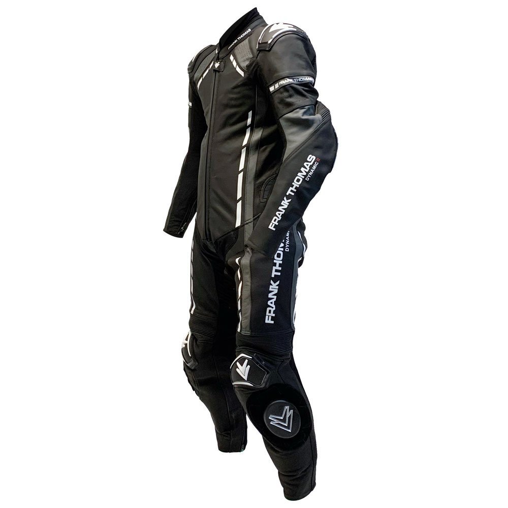 Frank Thomas Dynamic 1pc Leather Suit Black Grey