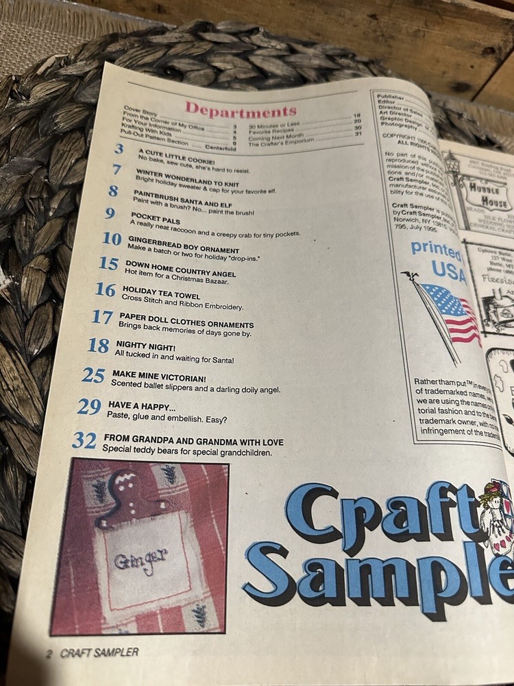 Craft Sampler Christmas In July 1995 Uncut